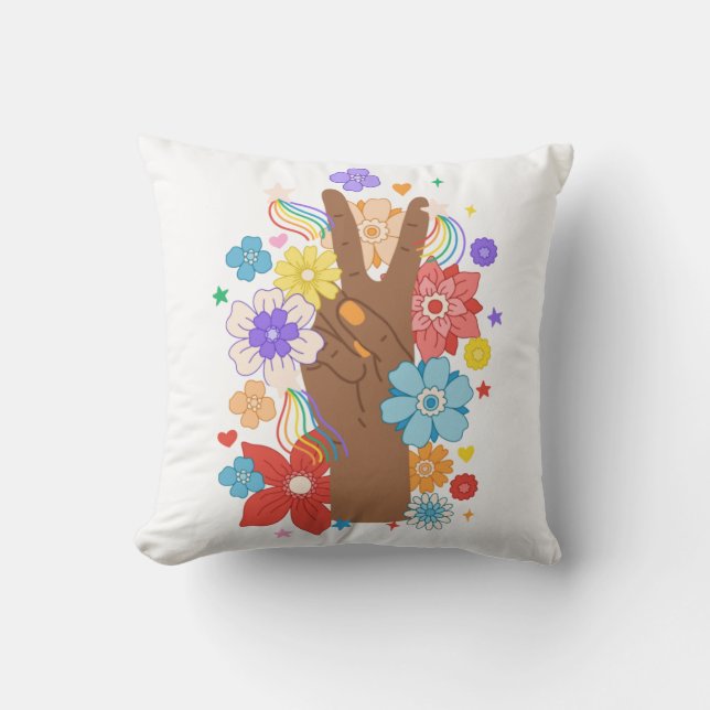 Cojín Decorativo Orgullo LGBTQ negro (Anverso)