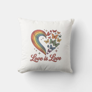 Cojín Decorativo Orgullo Mariposa Corazón Amor Es Amor Diseño de Ca
