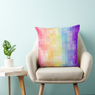 Cojín Decorativo Orgullo retro boho Funky Quirky Xenogender Plaid