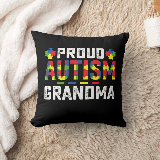 Cojín Decorativo Orgullosa autismo Abuela Conciencia Familia Autist (Manta)