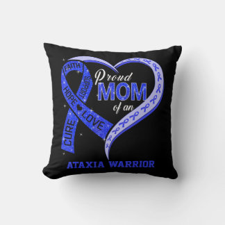 Cojín Decorativo Orgullosa Madre De Un Guerrero Ataxia Cinta Azul
