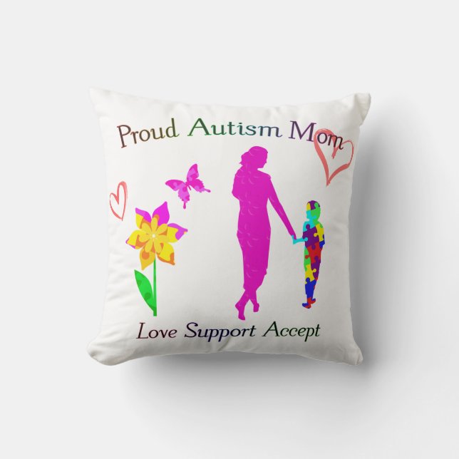 Cojín Decorativo Orgullosa madre del autismo (Anverso)