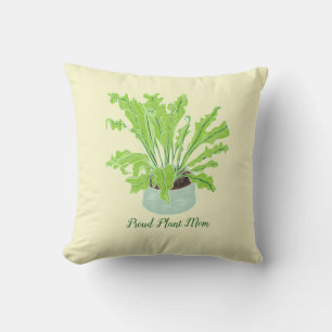 Cojín Decorativo Orgullosa Planta Mamá - nido de pájaro en naranja.