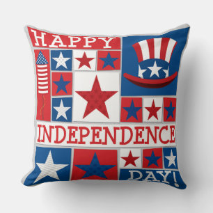 Cojín Decorativo Orgullosas Estrellas Patrióticas Estadounidenses y