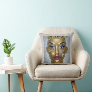 Cojín Decorativo Orgulloso africano: Hermoso retrato de historia ne