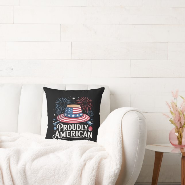 Cojín Decorativo Orgulloso americano - Patriotic Beach Sunhat (Sofá)