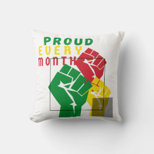 Cojín Decorativo Orgulloso cada Mes de la Historia Negra Puño