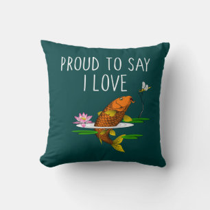 Cojín Decorativo Orgulloso de decir que amo a Koi!