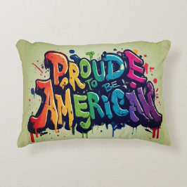 Cojín Decorativo Orgulloso de ser estadounidense