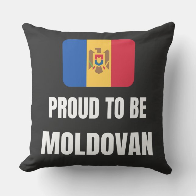 Cojín Decorativo Orgulloso de ser moldavo (Anverso)