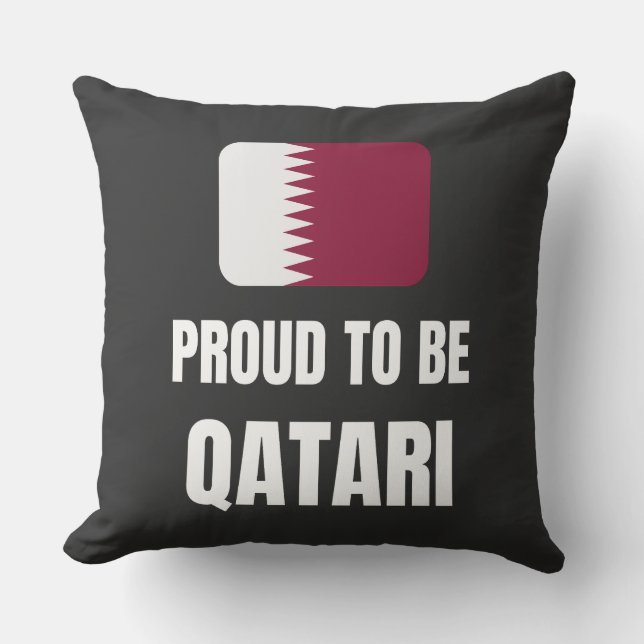 Cojín Decorativo Orgulloso de ser qatarí (Anverso)