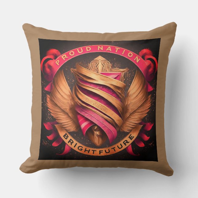 Cojín Decorativo Orgulloso Futuro Brillante De La Nación (Anverso)