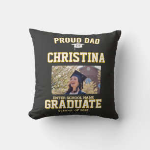 Cojín Decorativo Orgulloso padre de estudiante de la promoción de 2