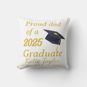 Cojín Decorativo Orgulloso padre de graduado 