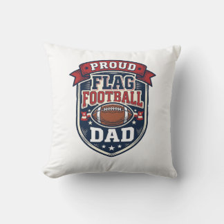 Cojín Decorativo Orgulloso Papá de Fútbol Americano Insignia Patrió