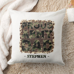 Cojín Decorativo Orgulloso papá del ejército - Audaz Camuflaje