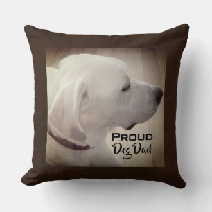 Cojín Decorativo Orgulloso Papá Perro Foto de Perro Perfil Marrón