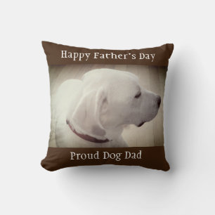 Cojín Decorativo Orgulloso Papá Perro Marrón Oscuro