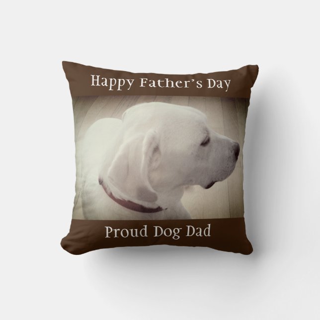 Cojín Decorativo Orgulloso perro papá Dark Brown (Anverso)