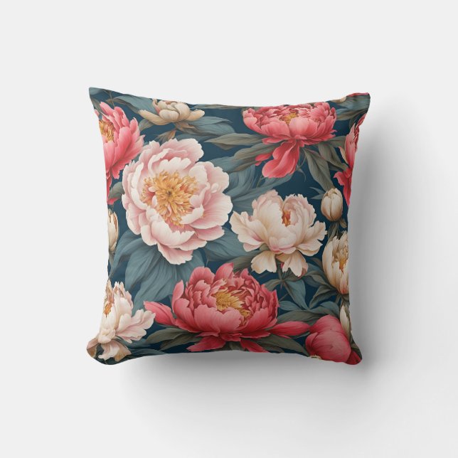 Cojín Decorativo Oriental y White Peonies (Anverso)