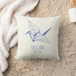 Cojín Decorativo Origami Art Japonés Doble Art Retro Crane