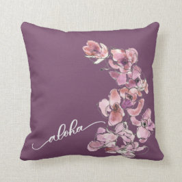 Cojín decorativo original de Aloha Orquídea de 16"