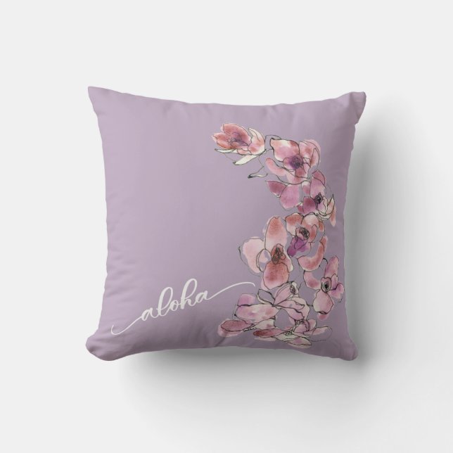 Cojín decorativo original de Orquídea Lt Aloha de  (Anverso)