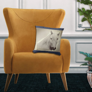 Cojín Decorativo Original Espíritu de caballo Animal Dibujo blanco 