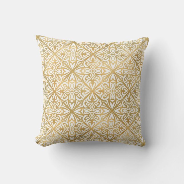 Cojín Decorativo Ornado Dorado (Anverso)