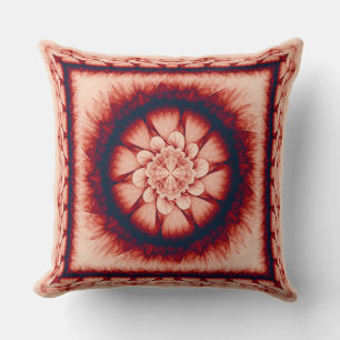 Cojín Decorativo Ornamento abstracto de color rojo floral