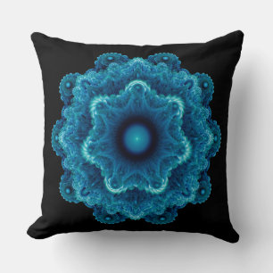 Cojín Decorativo Ornamento azul fractal