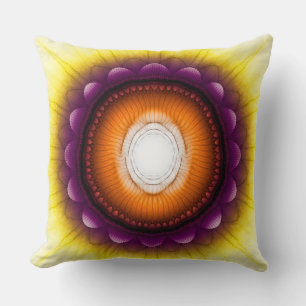 Cojín Decorativo Ornamento azul naranja brillante místico