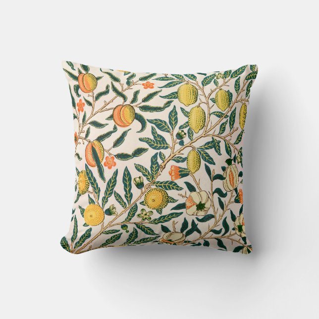 Cojín Decorativo Ornamento blanco granado William Morris Fruit (Anverso)