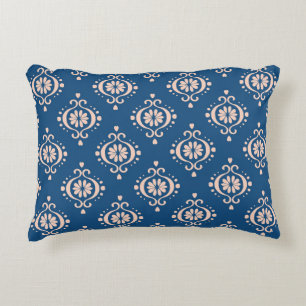 Cojín Decorativo Ornamento de Damasco de Folclore Geométrico Ikat