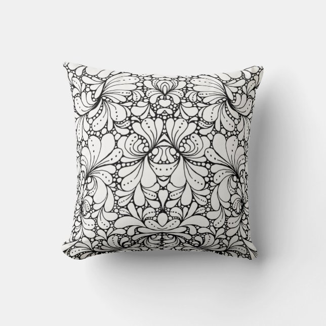 Cojín Decorativo Ornamento étnico simétrico (Anverso)
