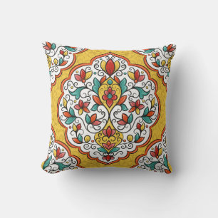 Cojín Decorativo Ornamento floral colorido sin fisuras
