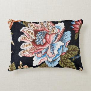 Cojín Decorativo Ornamento floral multicolor de estilo retro