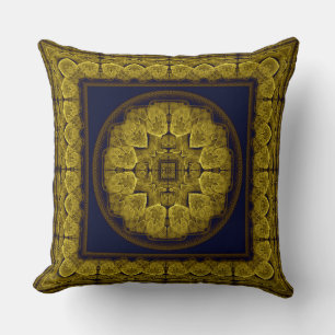 Cojín Decorativo Ornamento fractal brillante místico