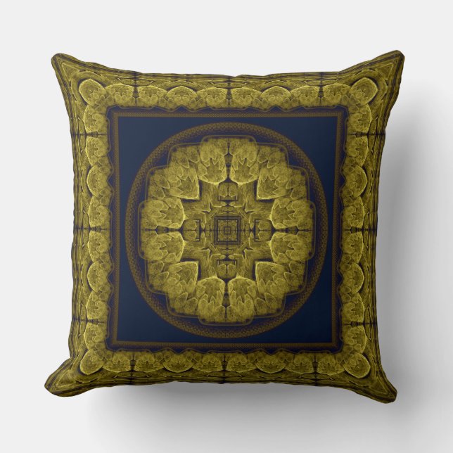 Cojín Decorativo Ornamento fractal brillante místico (Anverso)