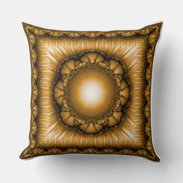 Cojín Decorativo Ornamento geométrico brillante radiante (Anverso)