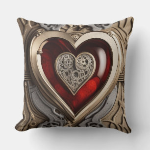Cojín Decorativo Ornamento misterioso con corazón rojo