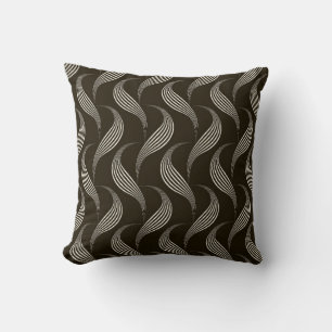 Cojín Decorativo ornamento monocromo de patrón ininterrumpido vint