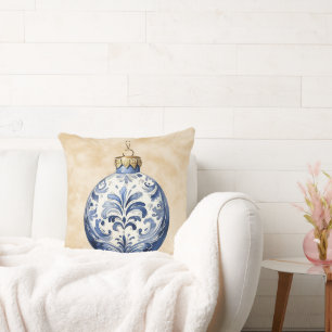 Cojín Decorativo Ornamento navideño acuarela