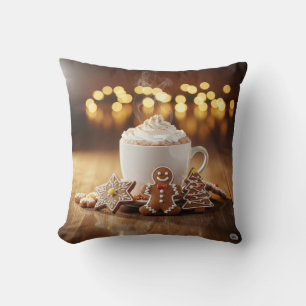 Cojín Decorativo Ornamento navideño de cacao caliente