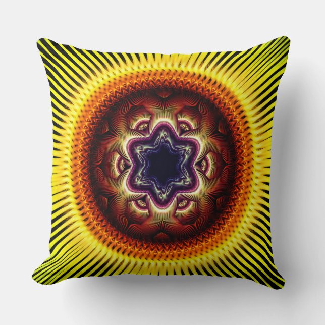 Cojín Decorativo Ornamento psicodélico brillante (Anverso)
