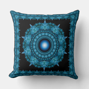 Cojín Decorativo Ornamento radiante de estrella azul para lanzar al