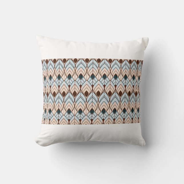 Cojín Decorativo Ornamento sin texturas en estilo art déco.  (Anverso)