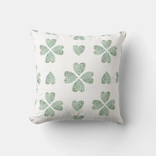 Cojín Decorativo Ornamento verde botánico, acuarela transparente