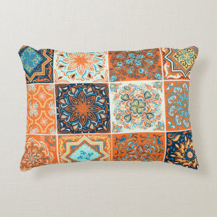 Cojín Decorativo Ornamentos de azulejos cerámicos: patrón abstracto