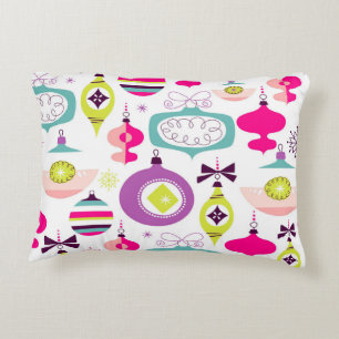 Cojín Decorativo Ornamentos retros brillantes del navidad